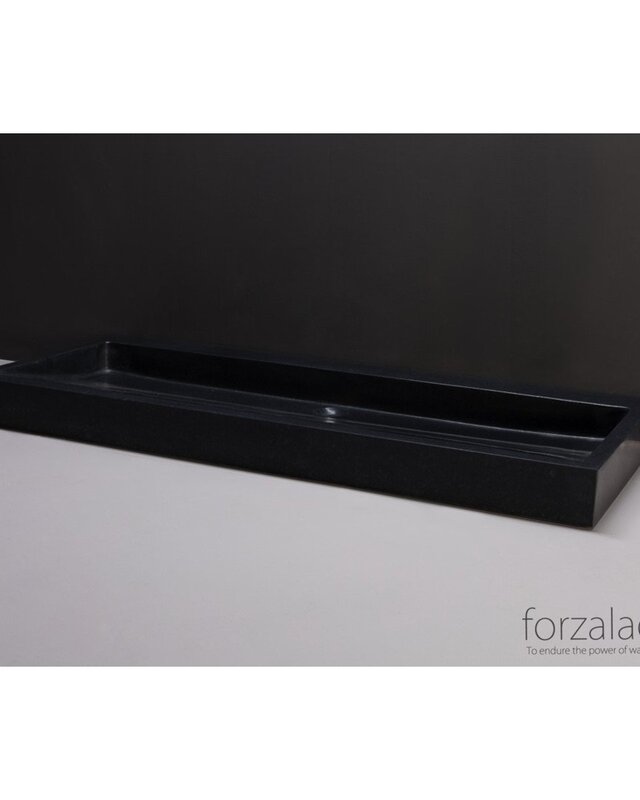 Forzalaqua Wastafel Palermo 100.5x51.5x9cm Graniet Gezoet Antraciet Geen Kraangat
