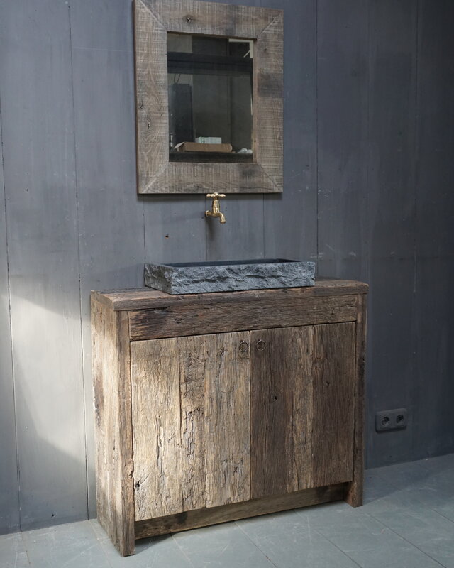 Rene Houtman Eikenhouten Badkamer Spiegel L65xB55xD2 cm