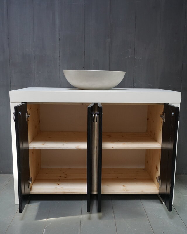 Rene Houtman Badkamermeubel Bram Hout Zwart-Wit 120 t/m 150 cm