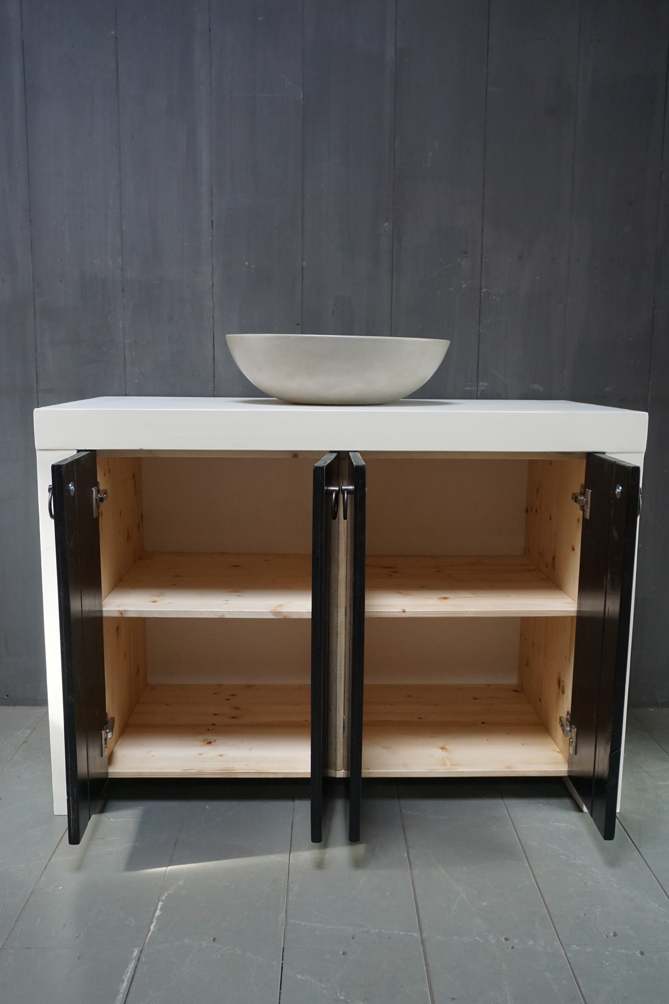 Rene Houtman Badkamermeubel Bram Hout Zwart-Wit 120 t/m 150 cm