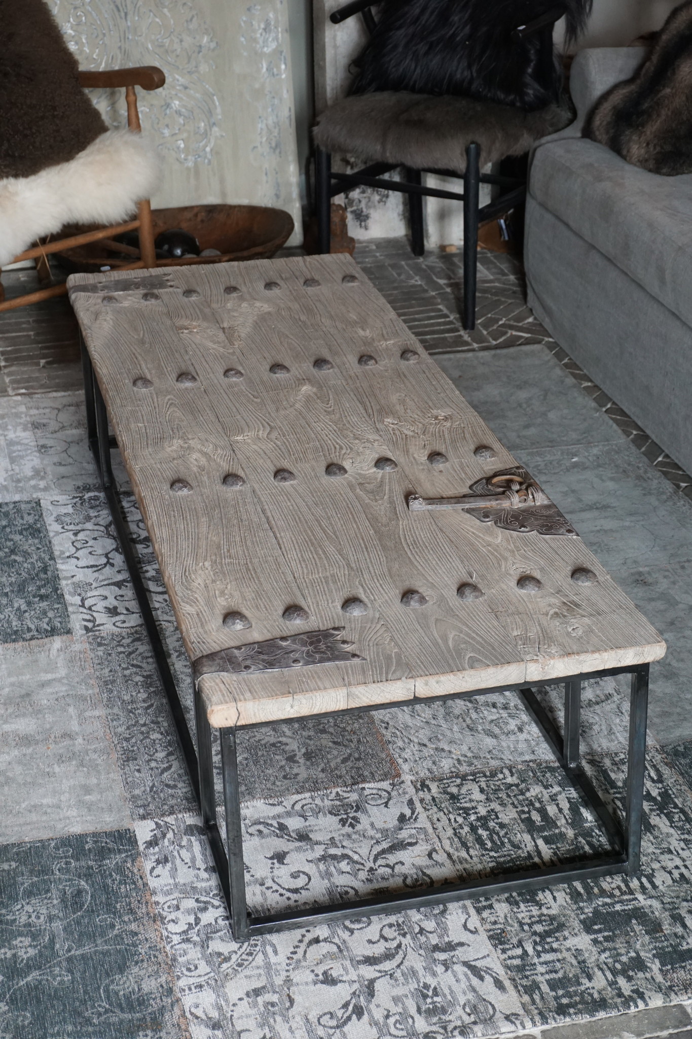 Rene Houtman Salontafel Antieke Oude Deur India L182 cm