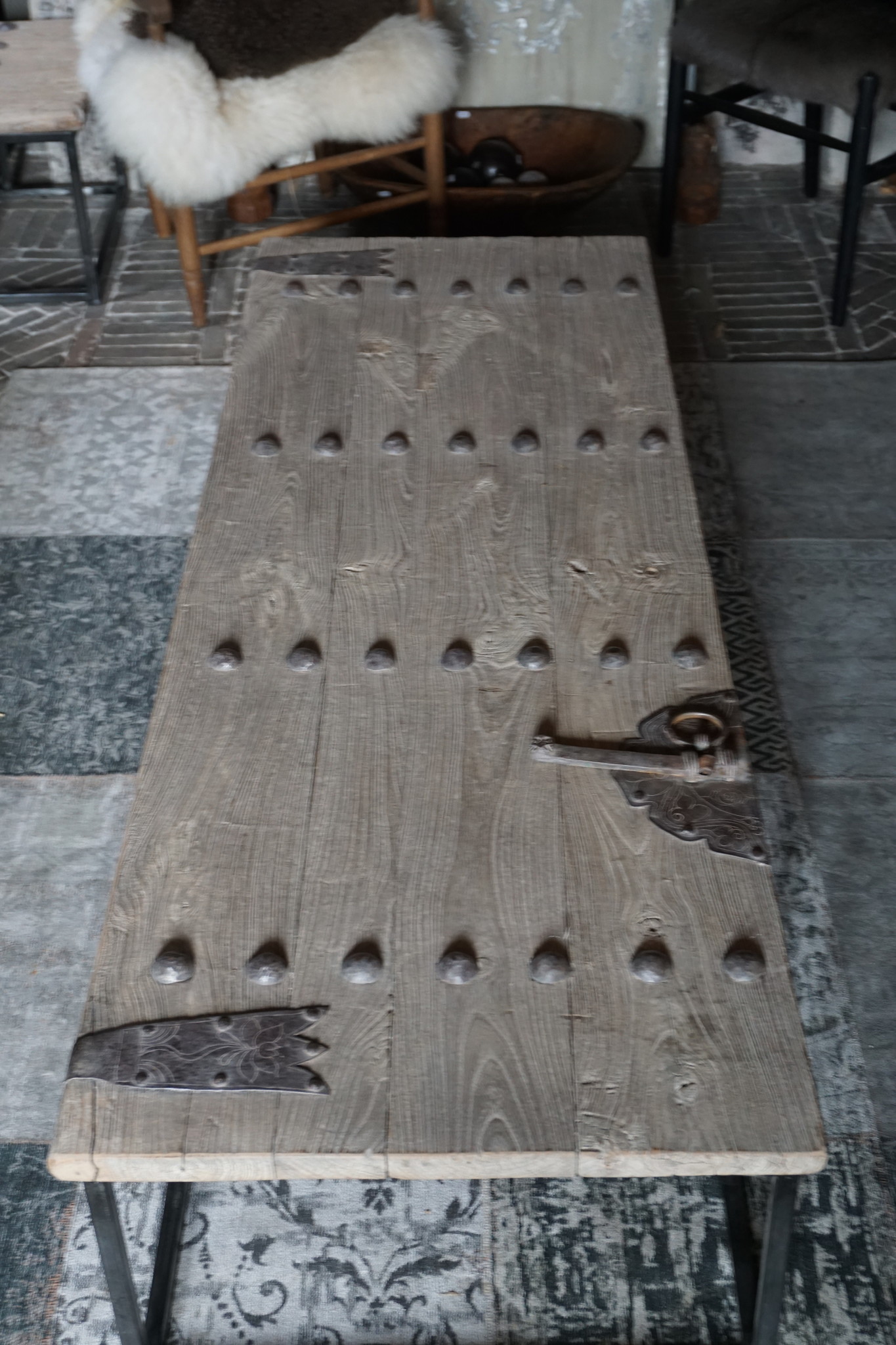 Rene Houtman Salontafel Antieke Oude Deur India L182 cm