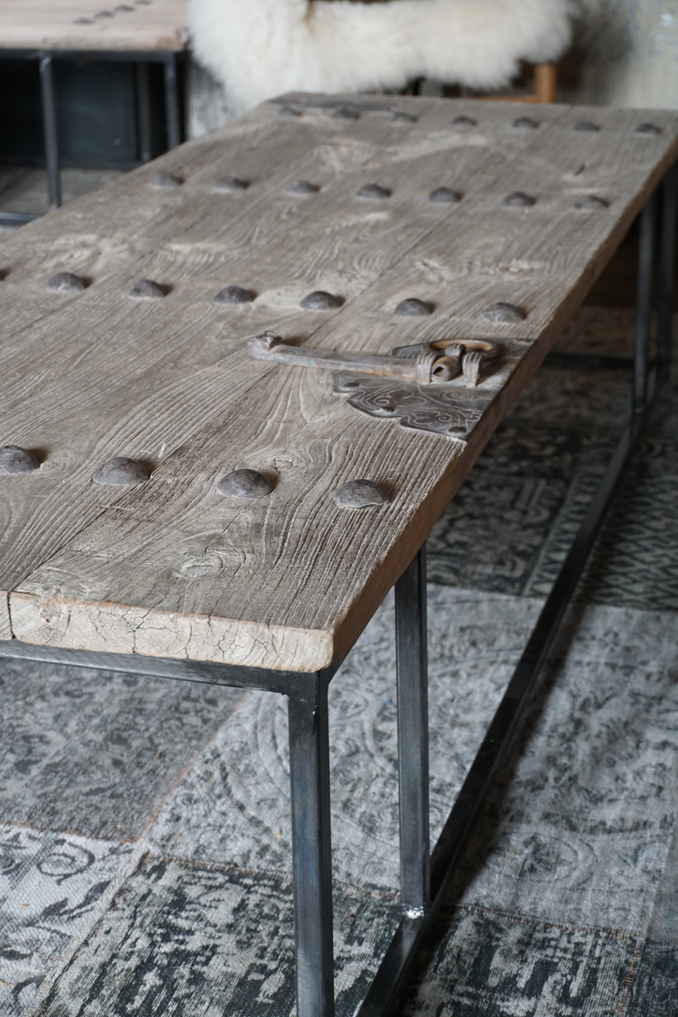 Rene Houtman Salontafel Antieke Oude Deur India L182 cm