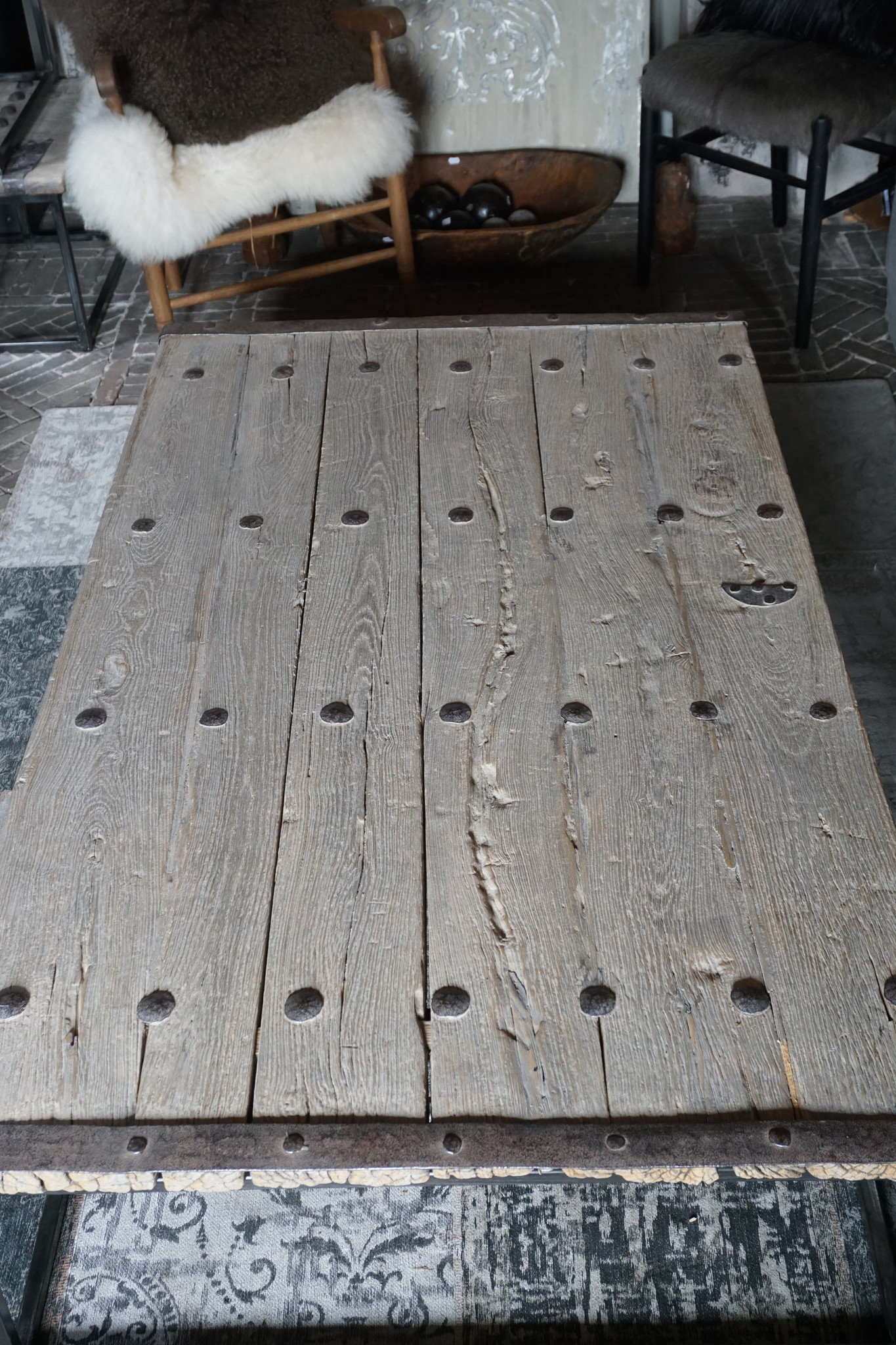 Rene Houtman Salontafel Antieke Oude Deur India L167xB97 cm