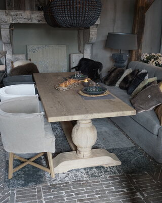 Rene Houtman Eetkamertafel Oud Eiken Bolpoot Tense