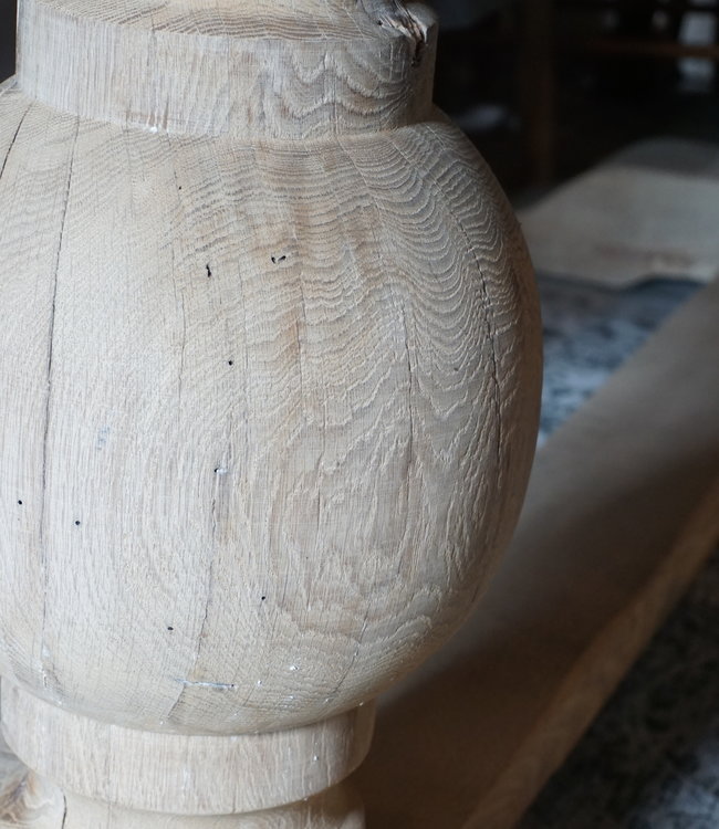 Rene Houtman Eetkamertafel Oud Eiken Bolpoot Tense - Kies Maat