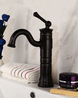 Rene Houtman Olie Bronzen Wastafelkraan - H270 MM