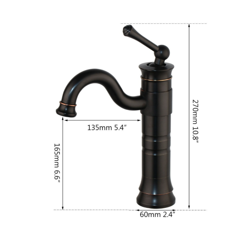 Rene Houtman Olie Bronzen Wastafelkraan - Mengkraan - H270 MM