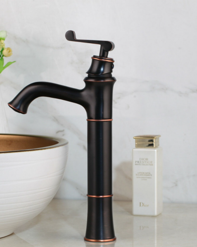 Rene Houtman Hoge Olie Bronzen Opzetkraan - Mengkraan - H330 MM