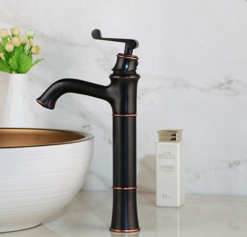 Rene Houtman Hoge Olie Bronzen Opzetkraan - Mengkraan - H330 MM