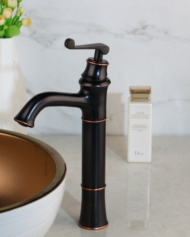 Rene Houtman Hoge Olie Bronzen Opzetkraan - Mengkraan - H330 MM