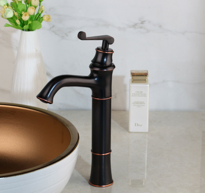 Rene Houtman Hoge Olie Bronzen Opzetkraan - Mengkraan - H330 MM