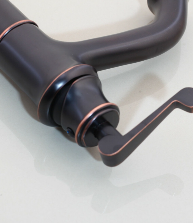 Rene Houtman Hoge Olie Bronzen Opzetkraan - Mengkraan - H330 MM