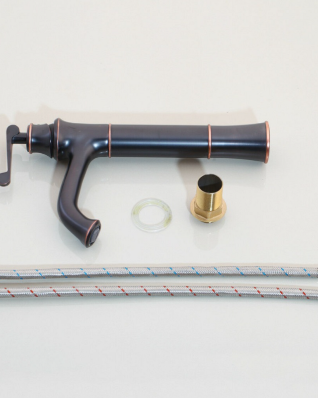 Rene Houtman Hoge Olie Bronzen Opzetkraan - Mengkraan - H330 MM