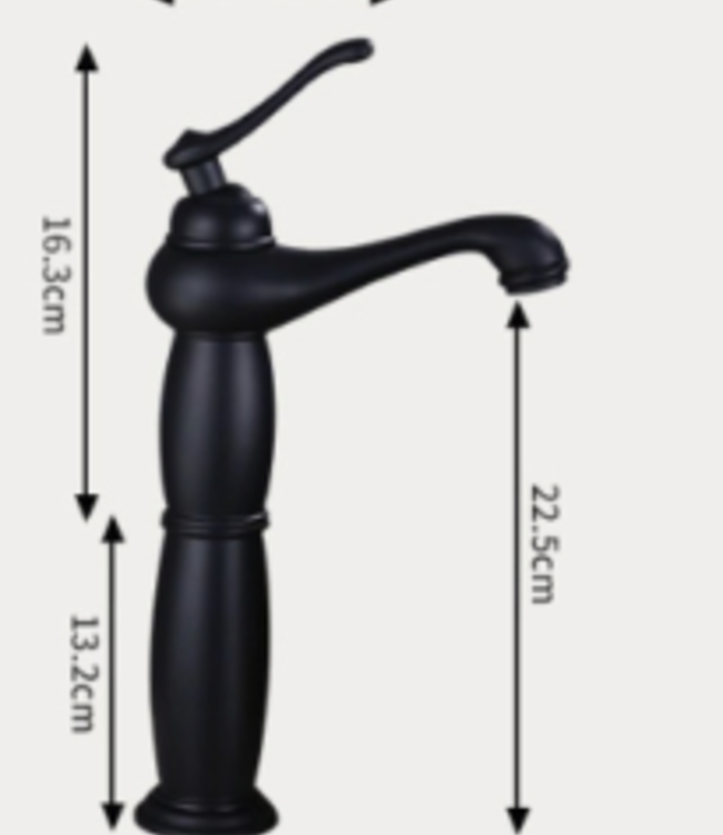 Rene Houtman Mat Zwarte Opzetkraan - H295 MM