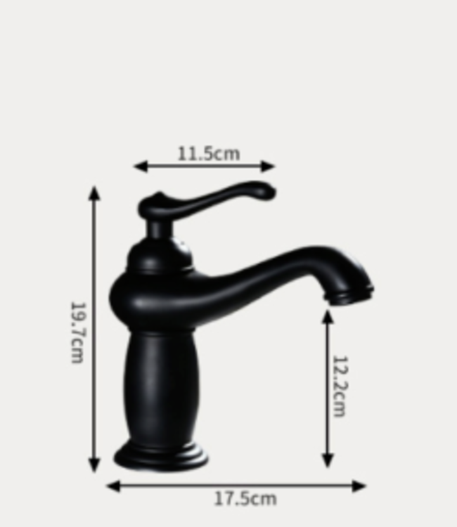 Rene Houtman Mat Zwarte Wastafelkraan - Klein - H197 MM