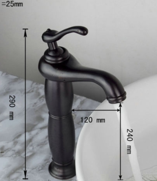 Rene Houtman Klassieke Bronzen Wastafelkraan - H290 MM