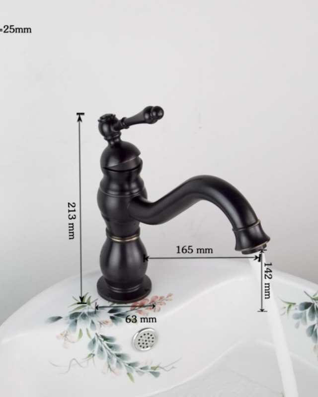 Rene Houtman Nostalgische Wastafelkraan - Olie Brons - H213 MM
