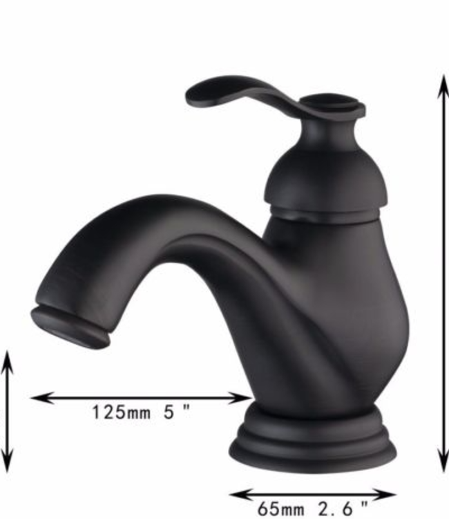 Rene Houtman Nostalgische Zwarte Wastafelkraan - H145 MM