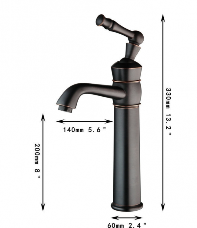 Rene Houtman Vintage Bronzen Wastafelkraan - H330 MM