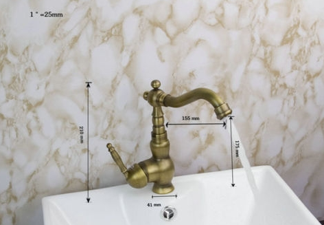 Rene Houtman Nostalgische Bronzen Wastafelkraan - H210 MM