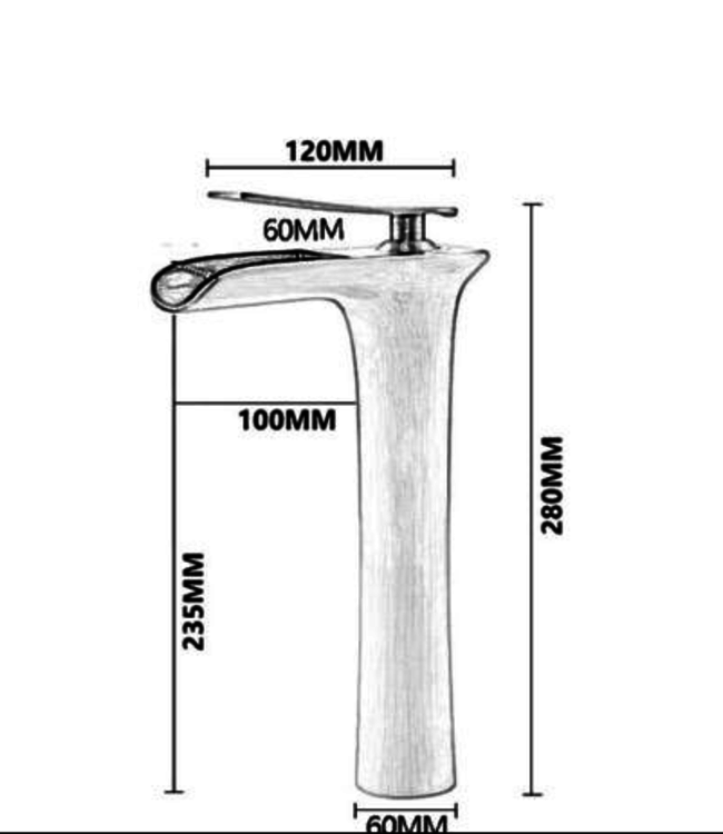 Rene Houtman Elegante Chroom Watervalkraan - H28 cm