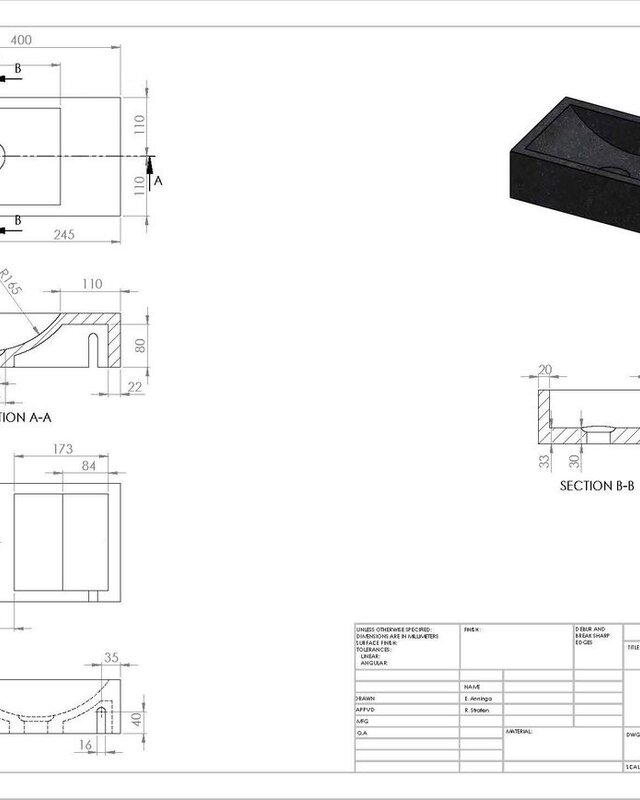 Forzalaqua Venetia Fontein Carrara Gepolijst - 40x22x10 cm