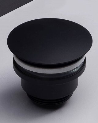 Forzalaqua Altijd Open Afvoerplug - Zwart Staal Gepoedercoat 5/4" - 62 mm