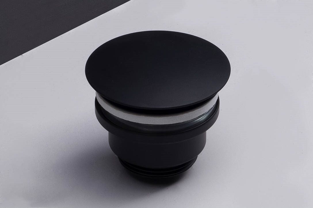 Forzalaqua Altijd Open Afvoerplug - Zwart Staal Gepoedercoat 5/4" - 62 mm