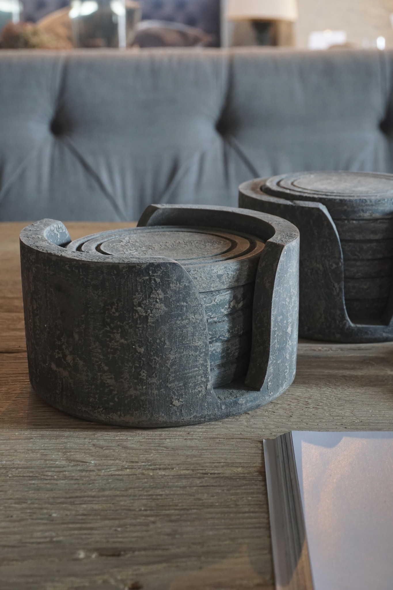 Rene Houtman Onderzetters Hout In Houder (set 6 stuks)