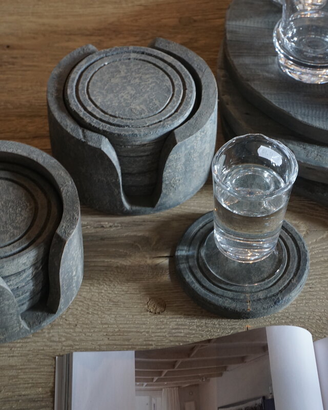 Rene Houtman Onderzetters Hout In Houder (set 6 stuks)