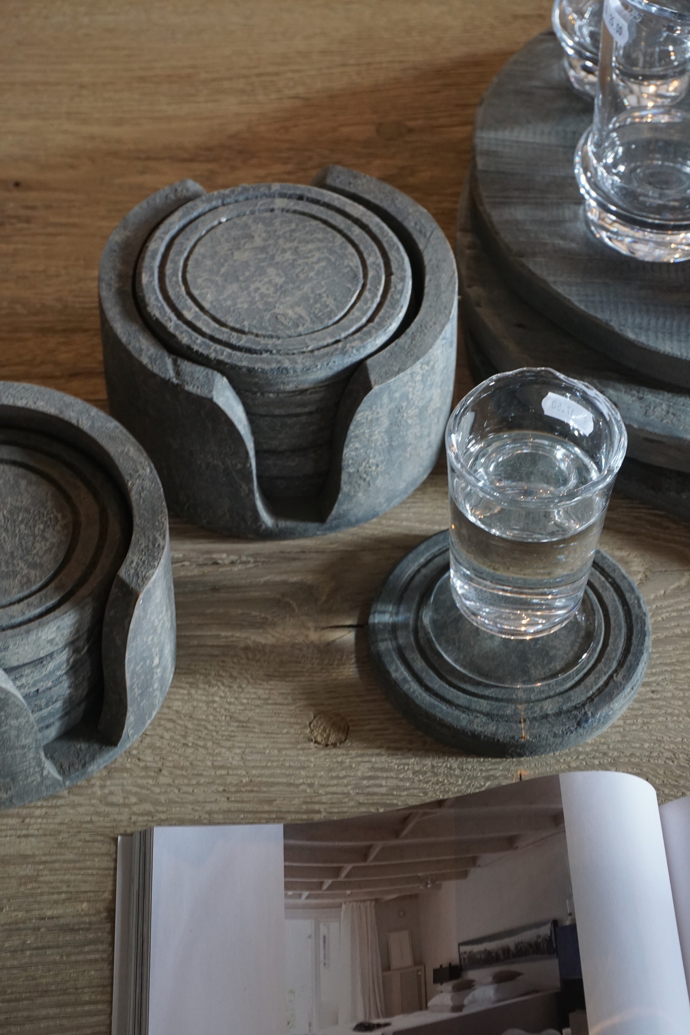 Rene Houtman Onderzetters Hout In Houder (set 6 stuks)