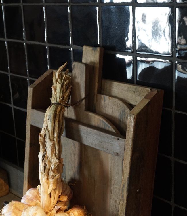 Rene Houtman Broodplanken In Houder Serveerplank Borrelplank Snijplank - Set Van 2 - L42 cm