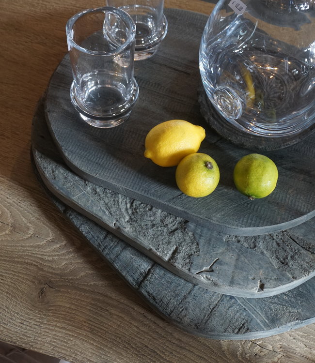 Rene Houtman Broodplanken Set Van 3 - Vergrijsd - Leren Hengsel