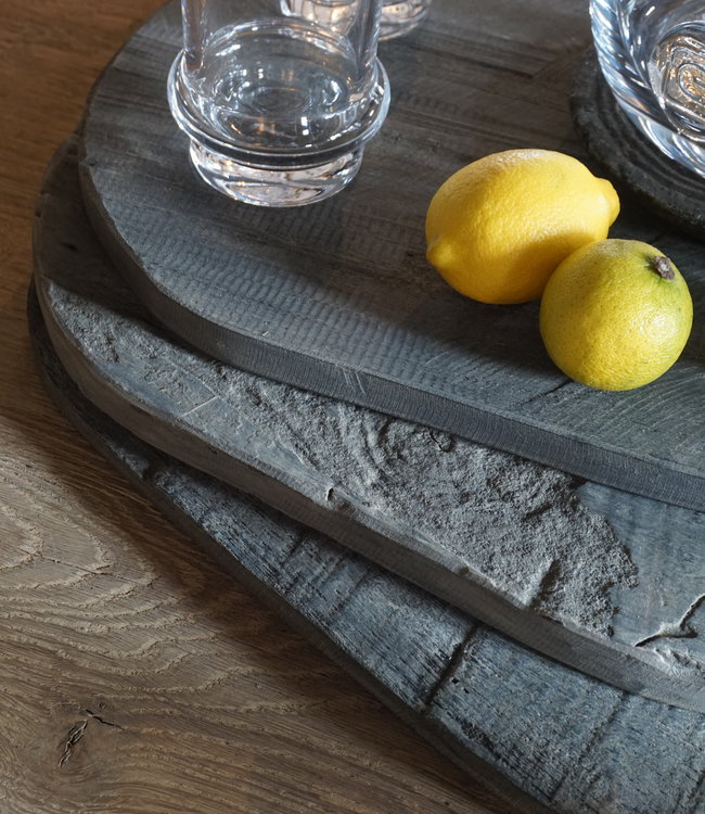 Rene Houtman Broodplanken Set Van 3 - Vergrijsd - Leren Hengsel