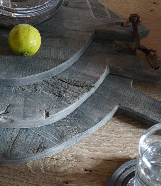 Rene Houtman Broodplanken Set Van 3 - Vergrijsd - Leren Hengsel