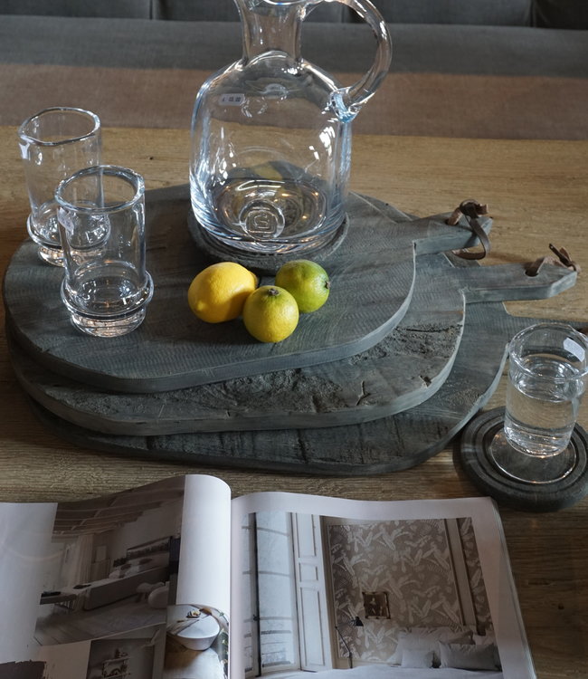 Rene Houtman Broodplanken Set Van 3 - Vergrijsd - Leren Hengsel