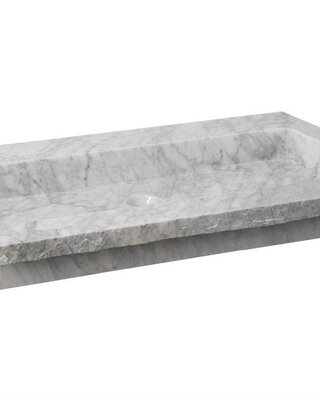 Forzalaqua Nova Wastafel Carrara Gepolijst & Gekapt - 60,5x51,5x9,5 cm