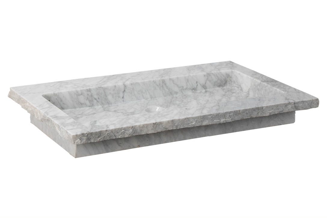 Forzalaqua Nova Wastafel Carrara Gepolijst & Gekapt - 60,5x51,5x9,5 cm