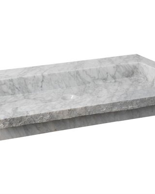 Forzalaqua Nova Wastafel Carrara Gepolijst & Gekapt - 80,5x51,5x9,5 cm