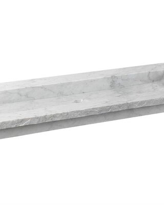 Forzalaqua Nova Wastafel Carrara Gepolijst & Gekapt - 100,5x51,5x9,5 cm