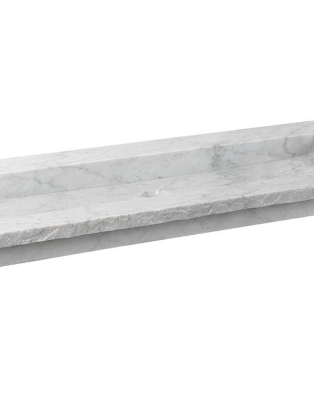 Forzalaqua Nova Wastafel Carrara Gepolijst & Gekapt - 100,5x51,5x9,5 cm