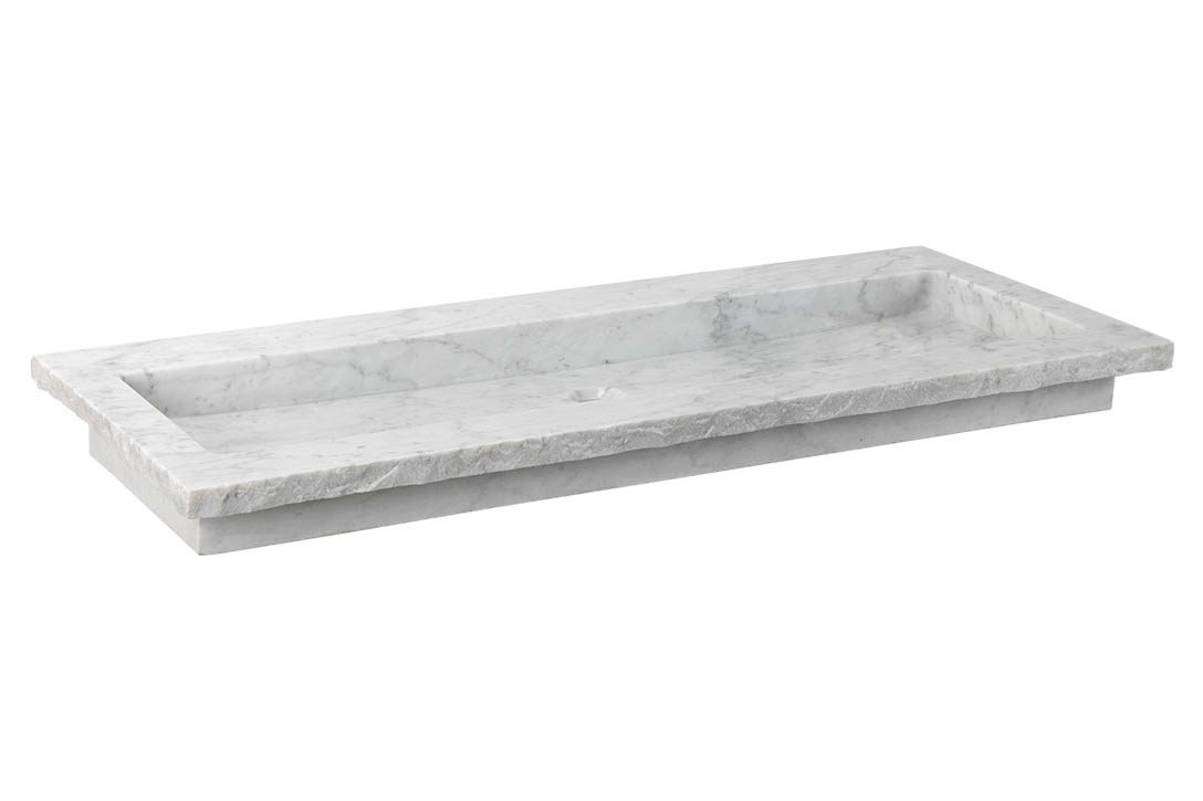 Forzalaqua Nova Wastafel Carrara Gepolijst & Gekapt - 100,5x51,5x9,5 cm