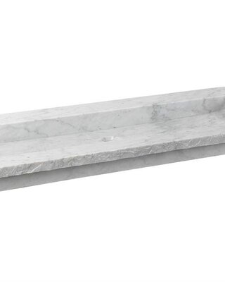 Forzalaqua Nova Wastafel Carrara Gepolijst & Gekapt - 120,5x51,5x9,5 cm