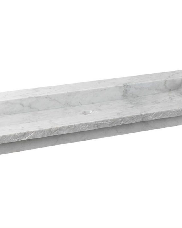 Forzalaqua Nova Wastafel Carrara Gepolijst & Gekapt - 120,5x51,5x9,5 cm