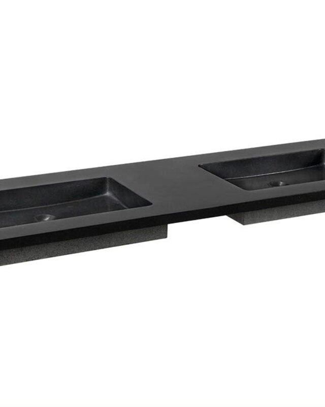 Forzalaqua Nova Doppio Wastafel - Graniet Gezoet - 160,5x51,5x9,5 cm
