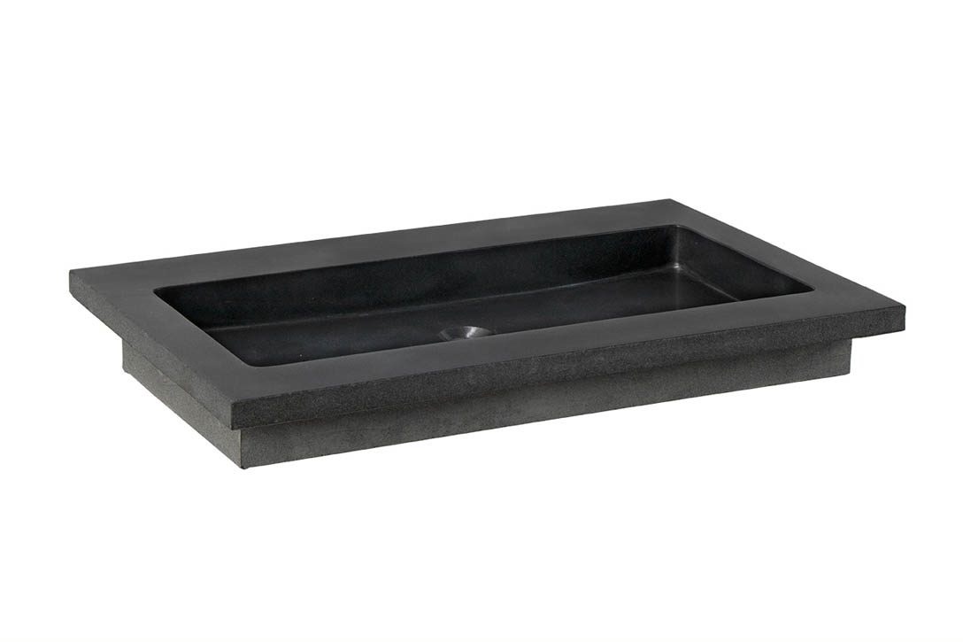Forzalaqua Nova Wastafel Graniet Gezoet & Gebrand - 80,5x51,5x9,5 cm