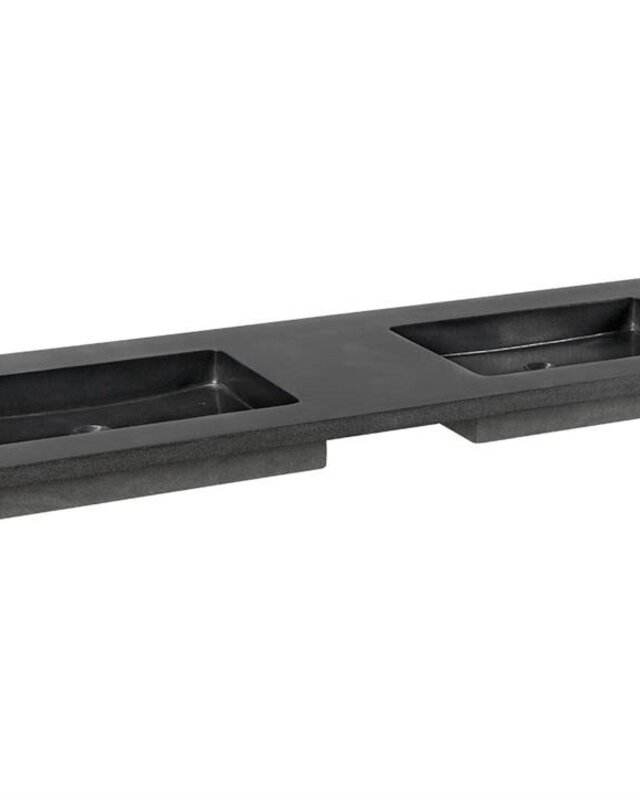 Forzalaqua Nova Doppio Wastafel - Graniet Gezoet & Gebrand - 140,5x51,5x9,5 cm