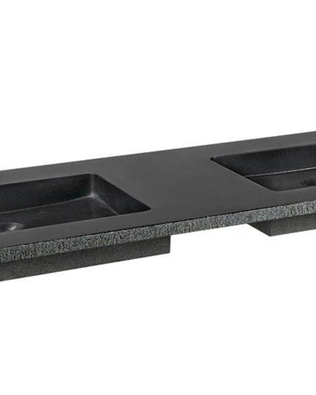 Forzalaqua Nova Doppio Wastafel - Graniet Gezoet & Gefrijnd 140,5x51,5x9,5 cm