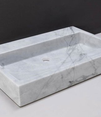 Forzalaqua Palermo Wastafel - Carrara Gepolijst - 80,5x51,5x9 cm